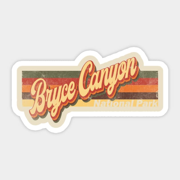 Bryce Canyon Skyline Vintage Retro T-Shirt Gift - Bryce Canyon - Bryce Canyon Tourist Gift - Bryce Canyon Hometown T-Shirt T-Shirt Sticker by Happy as I travel